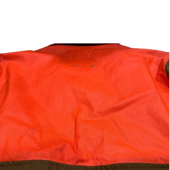 IDEAL Vintage 1983 Canvas Hunting Jacket Size XL Blaze Orange Tan USA Made READ - Picture 8 of 9